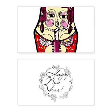 Imagem de Rússia russas bonecas ninhos feminino ano novo cartão comemorativo mensagem presente