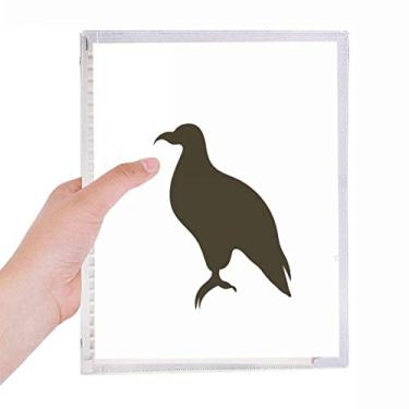 Imagem de Caderno de retrato de animal fofo de águia negra diário de folhas soltas recarregável, papelaria