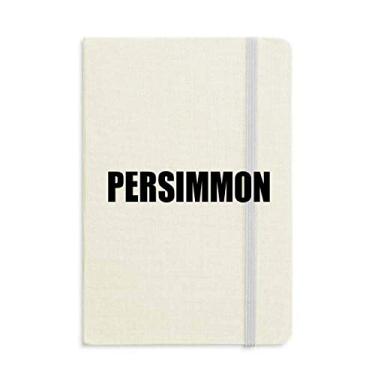 Imagem de Caderno de frutas caqui com nome de alimentos capa dura diário clássico A5 presente