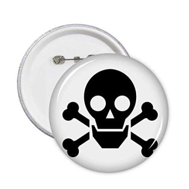 Imagem de Dangerous Chemical Frightful Circle Symbol Pins Badge Button Emblema Decoração Acessório 5 peças