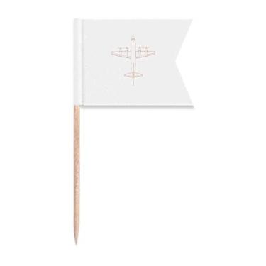 Imagem de Diagrama de arma de aeronaves Art Déco Presente Moda Palito Bandeiras Marcação para Bolo de Festa Prato de queijo