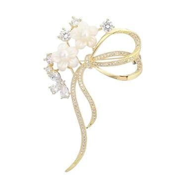 Imagem de KIZQYN Broche feminino requintado broche feminino arco concha broche broche terno coleira pino simples acessórios de vestuário moda acessório de fantasia