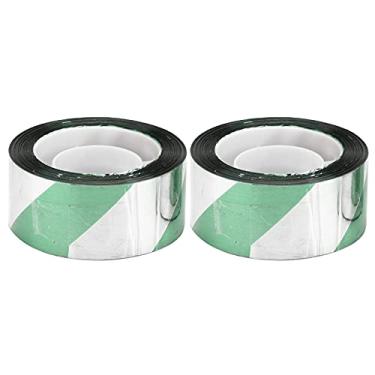 Imagem de Scare Tape Bird Tape Bird Flash Tape Outdoor para manter pica-paus, pombos, gralhas e muito mais longe (Pack de 2 Green Silver 100m)