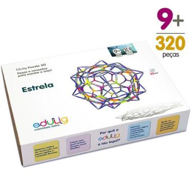 Imagem de Quebra-Cabeça Edulig Puzzle 3D Estrela - 320 Peças E Conexões - 6 Core