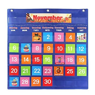 Imagem de Colaxi Tabela de calendário Dia Semana Mensal de Bolso Infantil Infantil Educativo Precoce