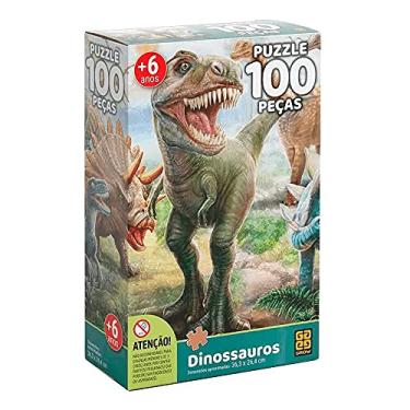 Quebra Cabeça Dinossauros 3D Coleção T Rex, Triceratops, Braquiossauro,  Velociraptor, Dilofossauro, brinquedo pedagógico MDF.