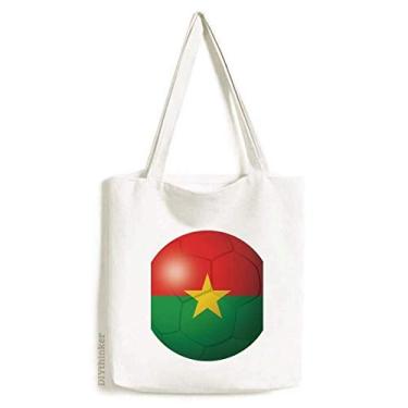 Imagem de Burkina Faso Bolsa de compras com a bandeira nacional de futebol bolsa casual