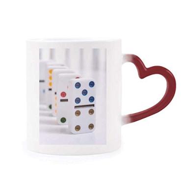Imagem de Caneca Pai Gow Dominoes Dice Gambling Heat Sensitive Mug Red Color Changing Grés Cup