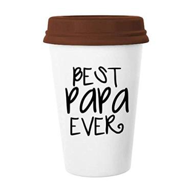 Imagem de Caneca de cerâmica Bless Father Best Papa Ever Words de vidro para beber café