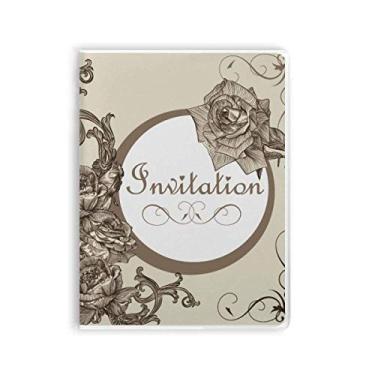 Imagem de Caderno com estampa de flores de rosas antigas, capa de goma