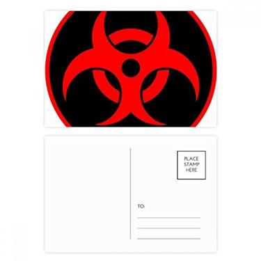 Imagem de Conjunto de cartão postal vermelho perigoso de radiação química tóxica conjunto de cartões postais de aniversário cartão de agradecimento