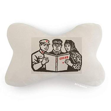 Imagem de DIYthinker Almofada de apoio de cabeça Mao Zedong para decoração de carro, soldado chinês