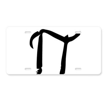 Imagem de DIYthinker Etiqueta de aço inoxidável para decoração de placa de licença com silhueta preta do alfabeto grego Pi
