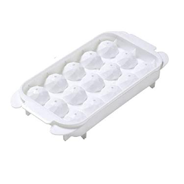 Imagem de NC Forma redonda de cubo de gelo para geladeira doméstica, bandeja de gelo redonda de uísque com tampa, bola de gelo de refrigeração, 15