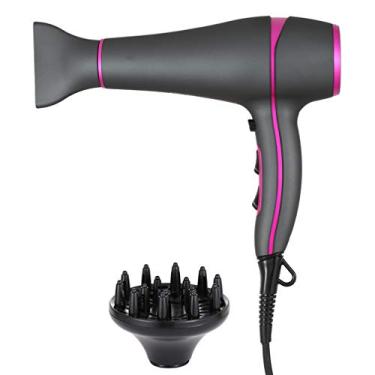 Imagem de Secador de cabelo profissional de 2200 W Secador de cabelo iônico Secador de cabelo leve Secador de cabelo silencioso Secador de secagem rápida com botão de disparo frio de 2 velocidades e 3, motor AC