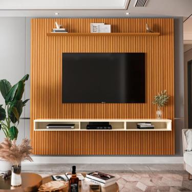 Imagem de Painel Ripado 3D para TV Até 75 Polegadas Print com Nicho 225cm