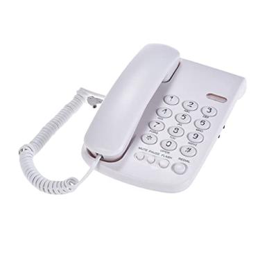 Imagem de CIADAZ Telefone fixo portátil Telefone Pause/Redial/Flash/Mute Mecânico Lock Wall Mountable Base Handset para Casa Home Call Center Office Company Hotel