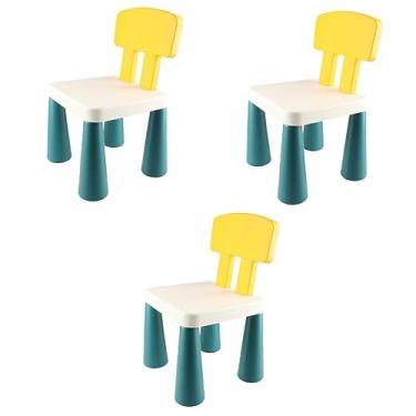 Imagem de ibasenice 3 Peças Cadeira De Bebê Para Mesas E Cadeiras Cadeira De Segurança Cadeiras Para Crianças Conjunto De Tijolos Pré-Escolar Cadeira De Plástico Educacional Multifuncional Infantil