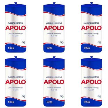 Imagem de Kit Algodão Hidrófilo Apolo Em Rolo 500G C/6