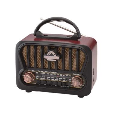 Imagem de Caixa De Som Rádio Retrô Bluetooth Recarregável Am Fm Preto