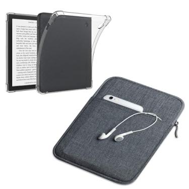 Imagem de enoxboo Capa para Kobo Libra 2 (Release 2021), Tampa Transparente de Back Protective Back TPU para 7 "Kobo Libra 2 Ereader, Vem com Uma Bolsa de Manga