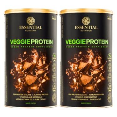 Imagem de Kit 2x Veggie Protein Cacao 455g Essential Nutrition Lata 445g