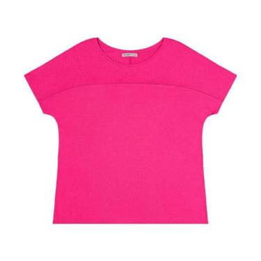 Imagem de Blusa Feminina Plus Size Visco Tricot Secret Glam Rosa