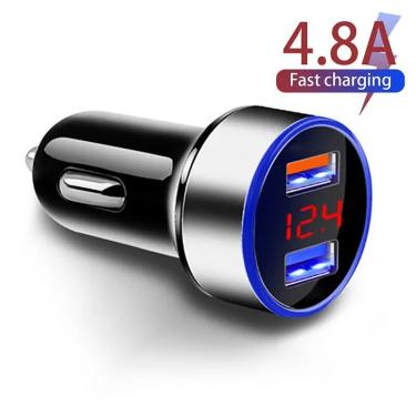 Imagem de Universal Alumínio Dual USB Car Charger Adapter  carregamento rápido para Samsung  Huawei  iPhone 7