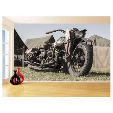 Imagem de Papel De Parede 3D Moto Custom Chopper Viagem 3,5M Bkm94