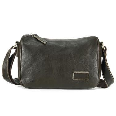 Imagem de Bolsa Masculina de Couro Legítimo para Homens Bolsas de Ombro e Transversais Bolsa de Mão e Carteira Masculina com Alça Ajustável (A)