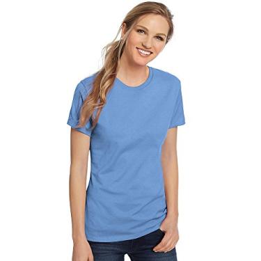 Imagem de Camiseta feminina de algod o Nano-T Hanes, Carolina Blue, Large