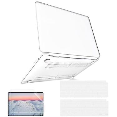 Imagem de B BELK Capa compatível com MacBook Air de 13 polegadas para MacBook Air M1 2021 2020 2019 2018 modelo A2337 A2179 A1932 com Touch ID, capa rígida para laptop de plástico transparente
