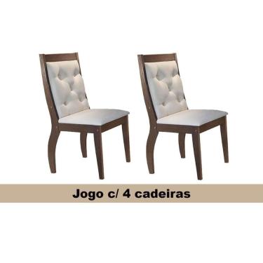 Imagem de Kit 4 Cadeiras Sala Jantar Ágata CF  Un Café/Creme - Rufato