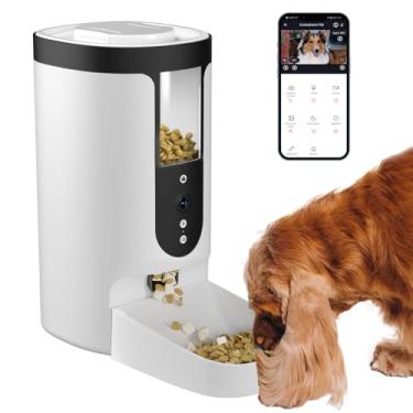 Imagem de Distribuidor Automático de Alimentos para Gatos com Câmera, 4L Alimentador Automático para Gatos WiFi com Controle por Aplicativo, Alimentador Automático para Cães