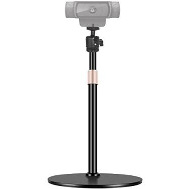 Imagem de Suporte de tripé para webcam ajustável em altura de mesa e suporte giratório de 360° compatível com webcam Logitech C922 C930e C920S C920 C615 C960 NexiGo N60 e BRIO e outros dispositivos com rosca de