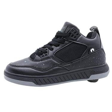 Imagem de Beppi Tênis de skate para meninas e meninos – Tênis de skate com rodas, Preto/cinza, 11.5 Little Kid