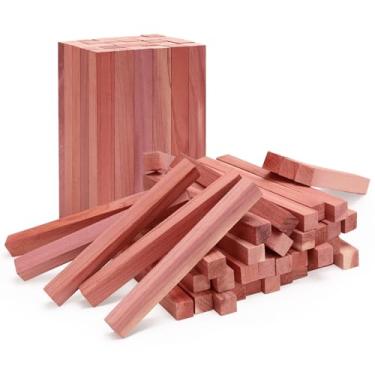 Imagem de Homode Blocos de cedro para armazenamento de roupas, 50 peças de palitos de cedro, lascas de madeira de cedro vermelho aromático, tábuas de cedro para armários, gavetas, guarda-roupa