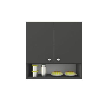 Imagem de Armário Aéreo Multiuso 2 Portas Suspenso Área Serviço MDF PlanCasa