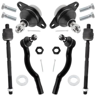 Imagem de WEDOAUTO Kit de direção e suspensão de 6 peças juntas esféricas inferiores dianteiras + extremidades de direção externas internas aptas para Toyota Previa 1991-1997 DX LE Mini Van de passageiros 2.4L