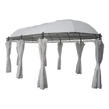 Imagem de Tenda Gazebo Pergolado Oval Com Cortinas 6x3m - Jardim Delux