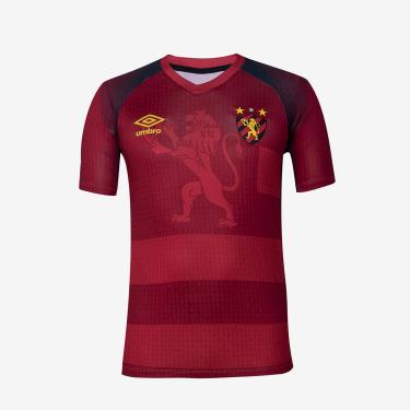 Imagem de Camisa Masc. Umbro Aquecimento Sport 2023, Vermelho/Preto/Amarelo, P