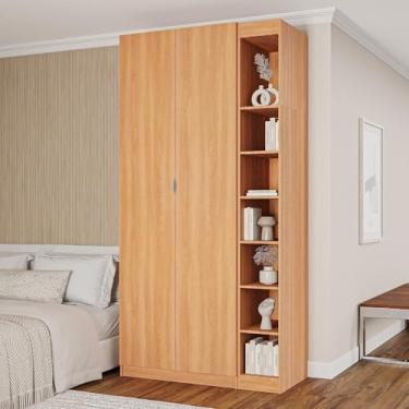 Imagem de Guarda-roupa Modulado 2 Portas 3 Peças Hera Cabecasa Madeiramadeira Louro/Cinza