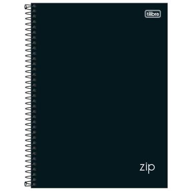Imagem de Caderno Espiral Capa Dura Universitário 10 Matérias 160 Folhas Zip Tilibra Preto