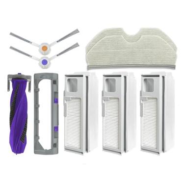 Imagem de HMHAMA Kit de acessórios de substituição para Narwal Freo X Plus/Freo X Ultra Robot Vacuum and Mop, 1 escova principal, 2 esfregões, 3 sacos de pó, 1 par de escovas laterais, 1 escova de rolo de