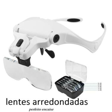 Imagem de Lupa De Cabeça 5 Lentes Arredondadas Com 2 Led Profissional - Sufeng