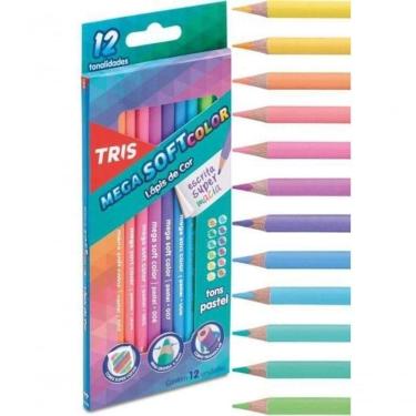 Imagem de Lápis De Cor Tons Pastéis 12 Cores  Soft Tris