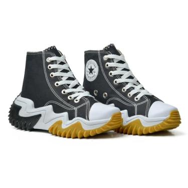 Imagem de Kit 2 pares Bota Run Motion Estilo All Star Feminina Solado Tratorado Plataforma Cano Alto (PRETA + PRETA, BR, Adulto, Numérico, 38)