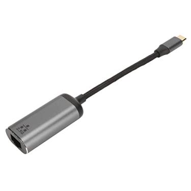 Imagem de Adaptador USB C para RJ45 Gigabit Ethernet, rede LAN Gigabit de 2,5 G, transferência rápida de dados, Plug and Play, fio, metal