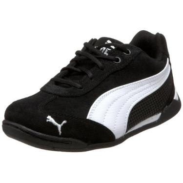 Imagem de Puma Delor Cat SD JR Tênis (bebê/criança pequena/criança grande), Preto/branco, 1 Little Kid