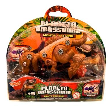 Imagem de Brinquedo Dinossauro Monta e Desmonta, Planeta Dinossauro - Toyng (Marrom Claro)